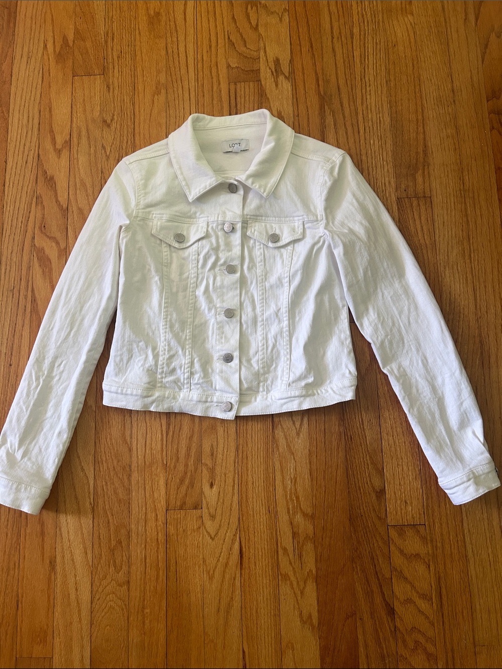 LOFT White Cropped Denim Jacket